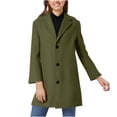 thumbnail image 1 of Inleife Women's New Fashionable Coats Solid Color Lapel Double Buckle With Pockets Woolen Coat Jacket, 1 of 5
