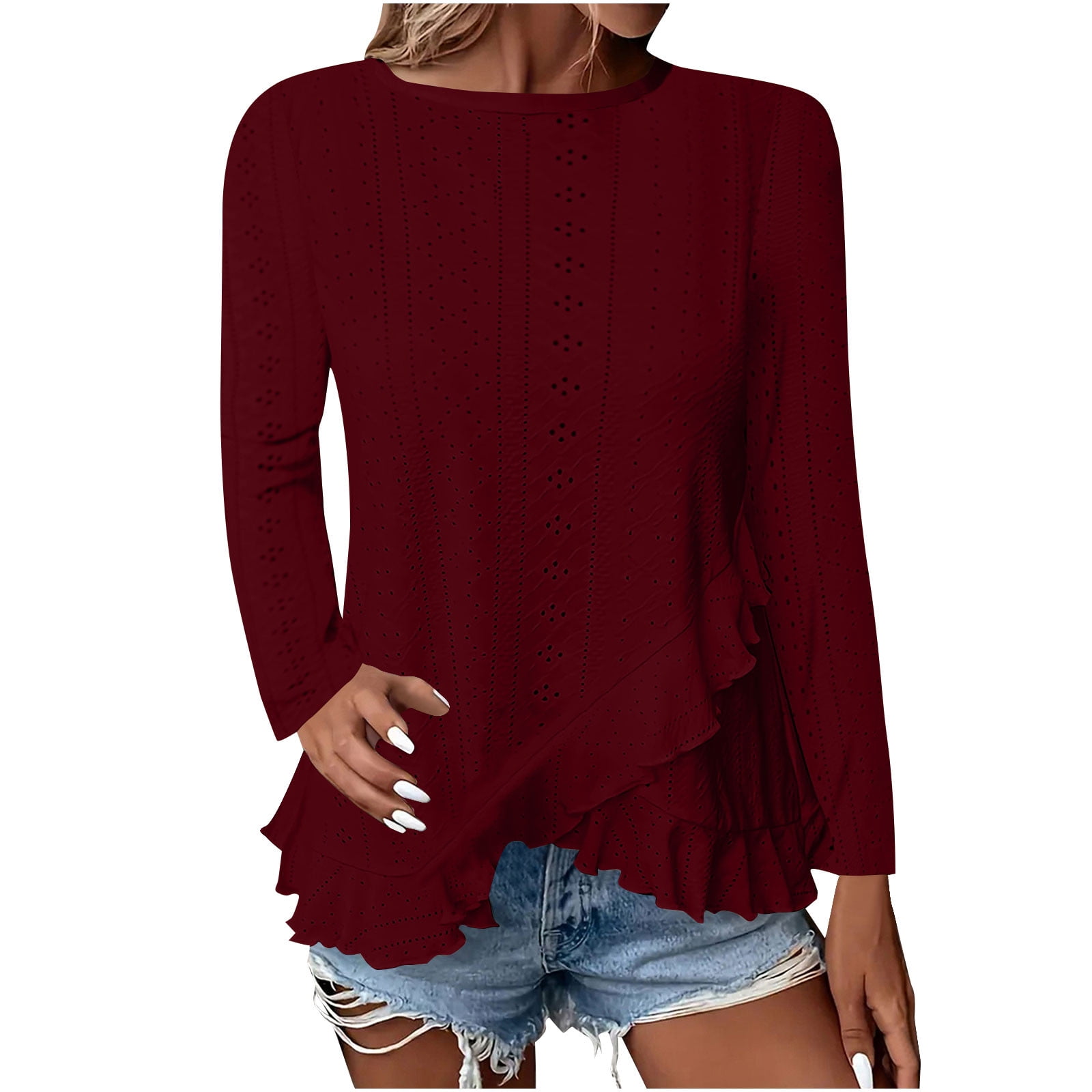 Women's Solid Color Long Sleeve T-Shirt