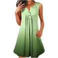 thumbnail image 1 of Inleife Women's Sleeveless Dresses Round Neck Gradient Printed Button Pullover Dress for Women, 1 of 5
