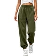 thumbnail image 1 of Inleife Women's Solid Elastic High Waist Jogger Sweatpants, Relaxed Fit Cuffed Ankle Casual Athletic Long Pants, 1 of 6