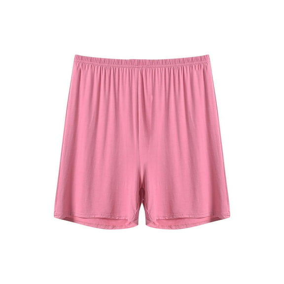 Inleife Women's Summer Elastic Waist Thin Quarter Shorts Color Thin Style Casual Pajamas Loose Size Home Pants