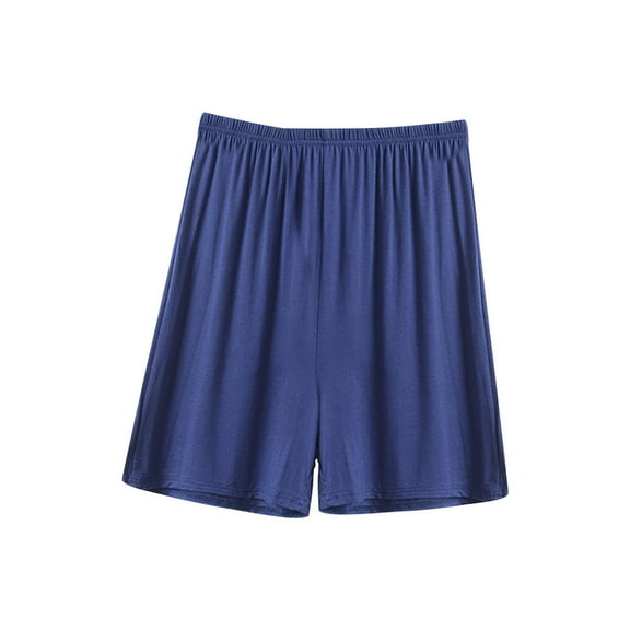 Inleife Women's Summer Elastic Waist Thin Quarter Shorts Color Thin Style Casual Pajamas Loose Size Home Pants