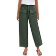 thumbnail image 1 of Inleife Women's Wide Leg Pants Women's Solid Color Elastic Waist Drawstring with Pocket Pants, 1 of 6