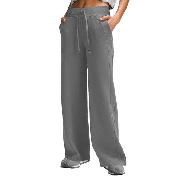Inleife Women's Wide Leg Lounge Pants Solid Color Dual Side Pockets Leggings Fitness And Casual Leggings Flared Pants for Women