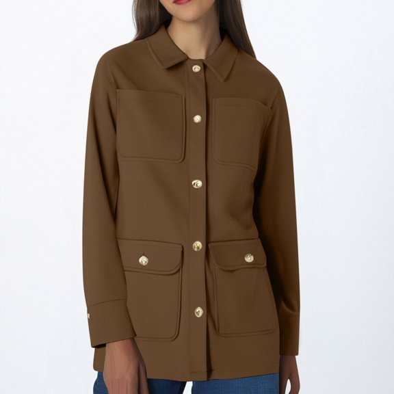 Inleife Womens 2025 Winter Elegant Wool Coat Mid Long Pea Coat Wool Overcoat Jacket with Pockets