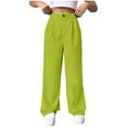 thumbnail image 1 of Inleife Womens Casual Pants High Waisted Loose Straight Leg Stylish Pants Suit Pants, 1 of 6