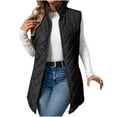 thumbnail image 1 of Inleife Womens Outerwear Vests Women's Solid Color Sleeveless Cotton Jacket Sleeveless Cotton Jacket, 1 of 6