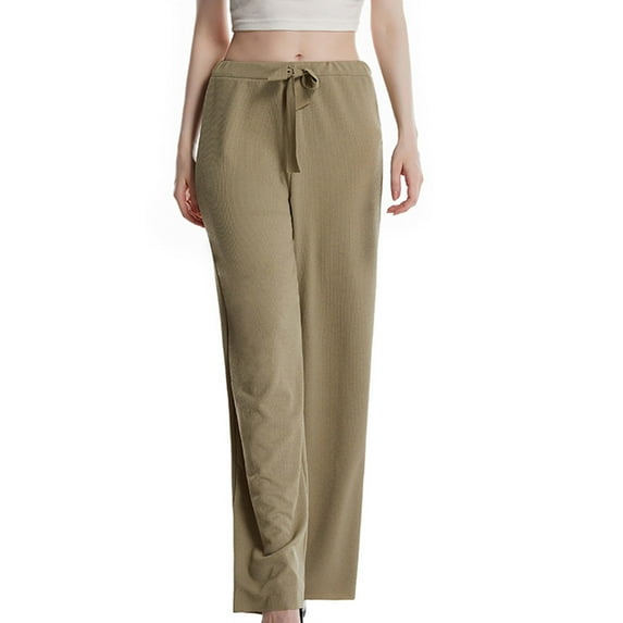 Inleife Womens Pants Fashion Women Comfortable Casual Loose Straight Cylinder Solid Color Full Length Pants