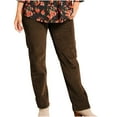 thumbnail image 1 of Inleife Womens Pants Women's Solid Pocket Corduroy Pants Plus Size Full-Length Pants, 1 of 6
