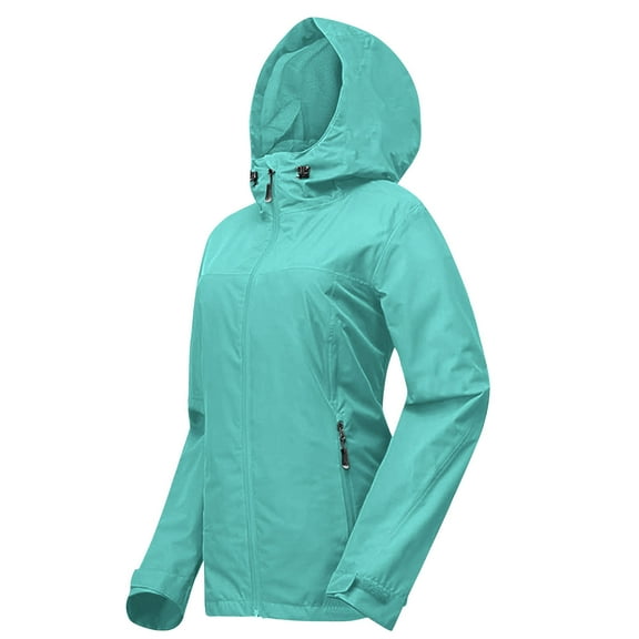Inleife Womens Rain Jacket With Hood Outdoor Jackets Packable Windbreaker Coat Thin Jackets Tops