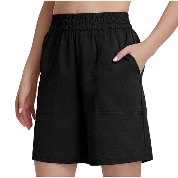 Inleife Womens Relaxed Fit Shorts for Travel & Vacation Summer Ladies Comfy Casual Elastic Waist Pocket Loose Half Short Pants
