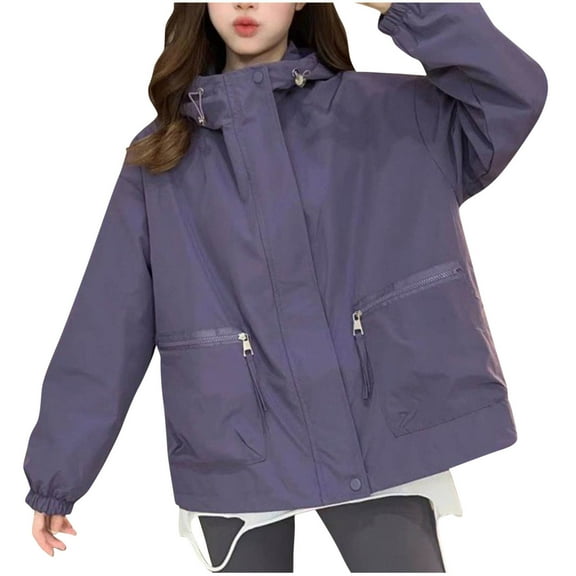 Inleife Womens Solid Color Casual Cardigan Jacket Long Sleeved Hooded Casual Jacket