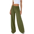 thumbnail image 1 of Inleife Womens Solid Color Elastic Waist Sports Casual Comfy Pants with Side Pockets, 1 of 6