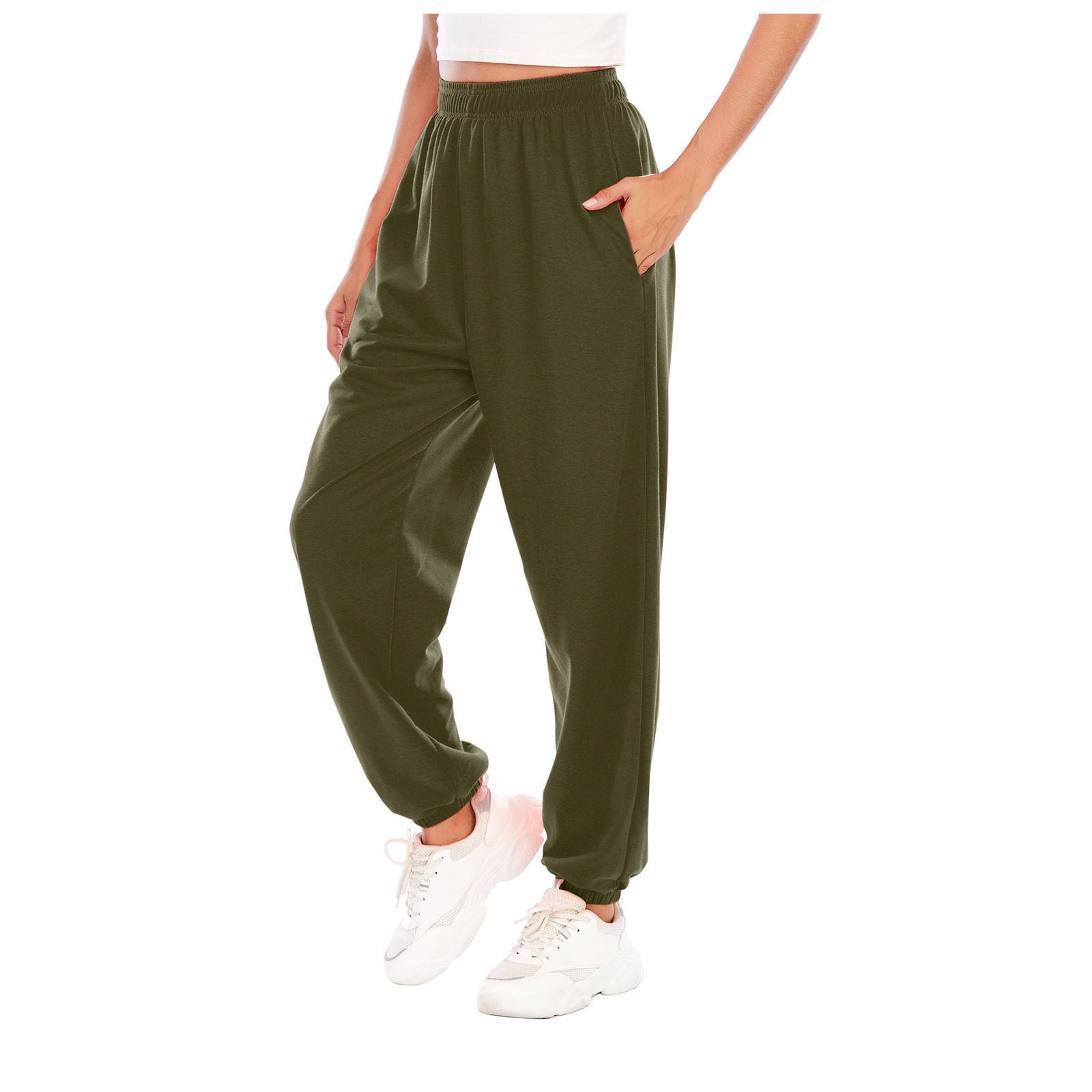Army Green Women Sports Pants Trousers Jogging Sweatpants Jogger Pants Womans Joggers