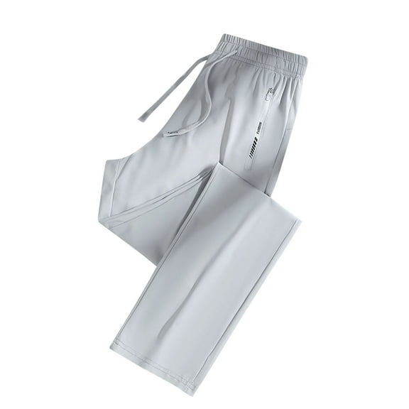 Inleife Womens Sports Pants Women Solid Color Elastic Waistband Pocket Summer Casual Sweatpants Zipper