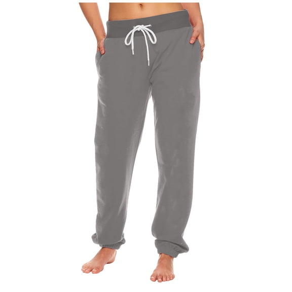 Inleife Womens Summer Pants Casual Elastic Waist Women New Fashion Bandage Solid With Pockets Sweatpant Full Length Pants