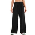 thumbnail image 1 of Inleife Womens Wide Leg Corduroy Sweatpants Drawstring Fall Winter Casual Loose Flowy Ruffle Pants, 1 of 6