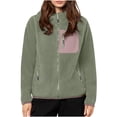 thumbnail image 1 of Inleife winter coats for women women's new trendy long sleeved plush pocket tops coat, 1 of 6