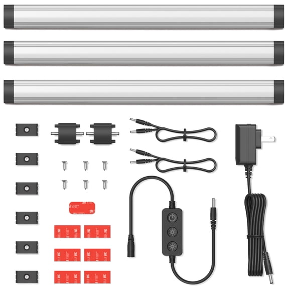 Inlight 12-inch Plug-in LED Under Counter Lights for Kitchen, Day Light 5000K, Pack of 3, IN-0110-23-SN-5K
