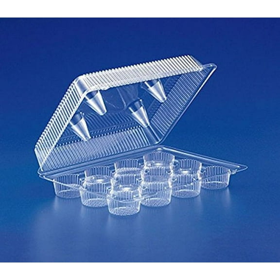 Inline 12-Cup Compartment Clear Plastic Standard Cupcake Bakery Container Ref# SLP212 (pack of 30)