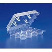 Inline 12-Cup Compartment Clear Plastic Standard Cupcake Bakery Container pack of 100