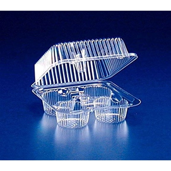Inline 4-Cup Clear Plastic Muffin Cupcake Bakery Container (High Dome Lid) (pack of 20)