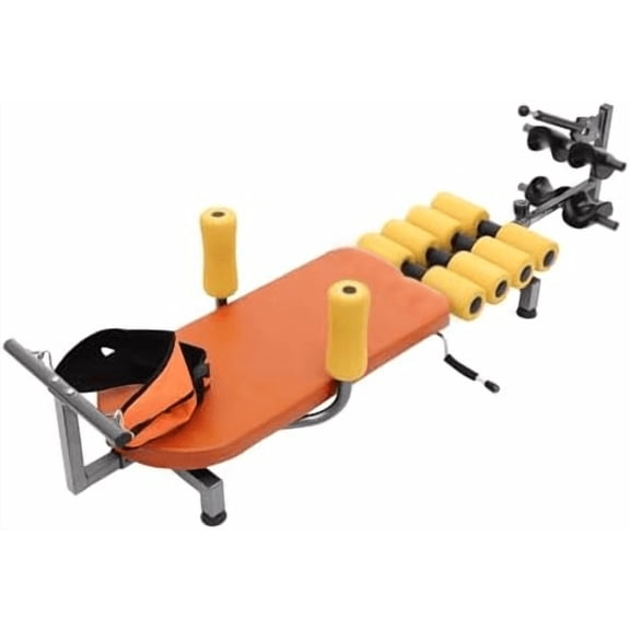 Inline Back Stretch Bench with Cervical Traction Back and Neck Decompression Devices Body Back Stretch Bench Lumbar Spine Cervical Traction Bed for Tension Relief, 286.6lbs Weight Capacity