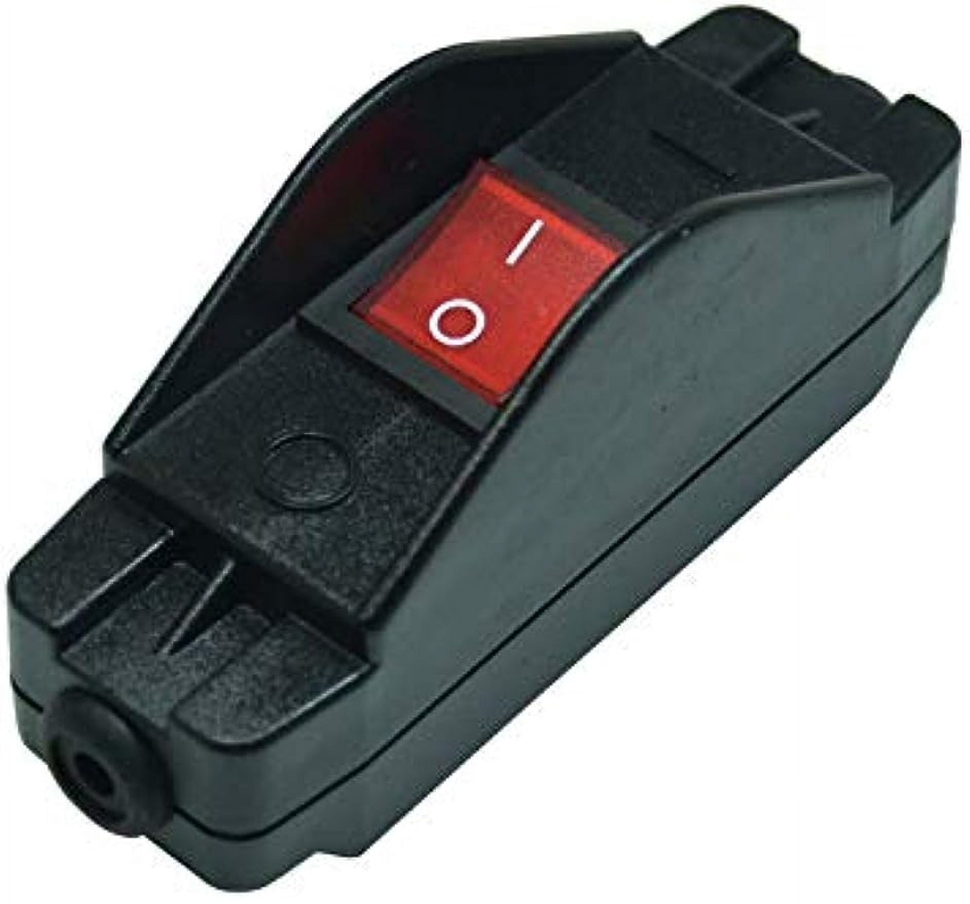Inline Cord Switch 16A 125V/250V AC Black Inline ON/OFF Rocker Button with Red Indicator lightscrew terminal