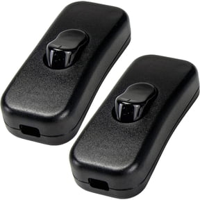 Inline Cord Switch 2-Pack. On-Off Control Lamp Rocker Switch for Lamp Cord Desk LED Lights.Black