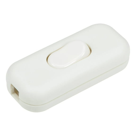 Uxcell Inline Cord Switch AC 250V 6A On-Off Rocker Switch Table Lamp Desk Light Switch White