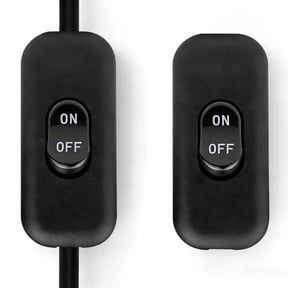 Inline Cord Switch,Button in line Cord Appliance Switch,AC 250V 6A Lamp Control Appliance Switch Rocker,Control Cord Cable Switch,for Bedroom Table Lamp LED Lights Parts (2 Pcs,Black)