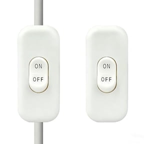 Inline Cord Switch,Lamp Control Appliance Switch Rocker,AC 250V 6A On Off Button Switch,Control Cord Cable Switch,for Appliance Bedroom Table Lamp Desk LED Lights Parts (2 Pcs,White)