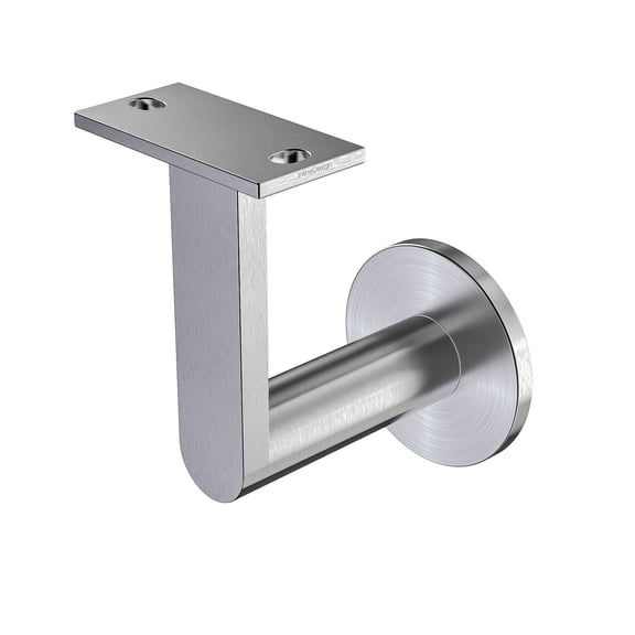 Inline Design Gamma Quasar Wall Handrail Bracket, Flat Rail, Satin Stainless Steel