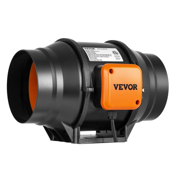 Inline Duct Fan 6 Inch 400 CFM Variable Speed Controller Quiet AC Motor Ventilation Exhaust Fan for Cooling Booster Grow Tents Hydroponics