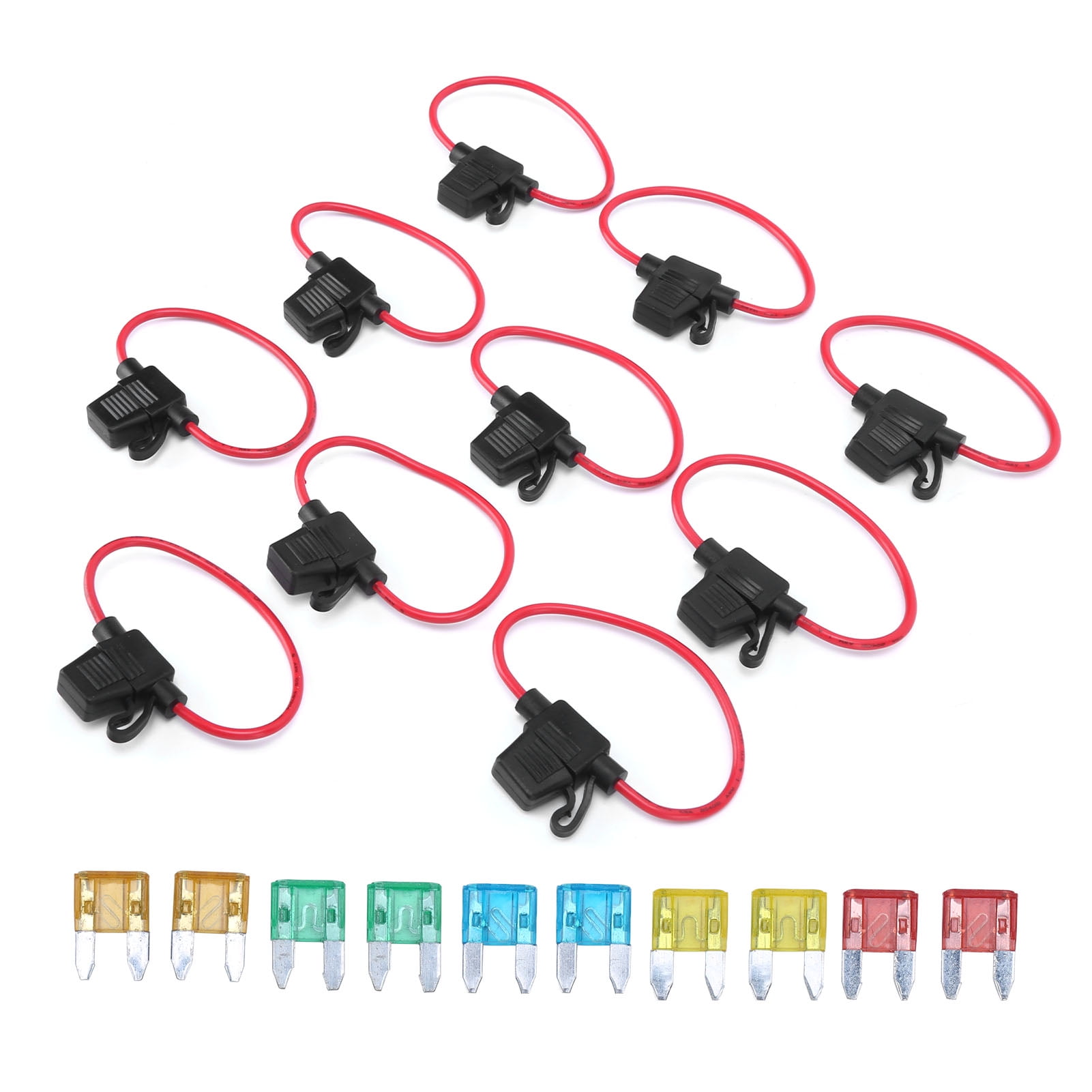 Inline Fuse Holder ATC/ATO AddaCircuit with 10pcs Fuse for Car ATVs