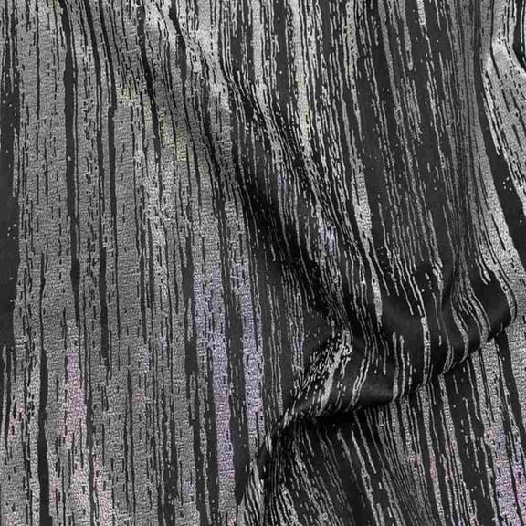 Inline Metallic Jacquard Fabric - 114 Inch. in Width, | Home Decor, Black/Silver / Sample 3x3 Inch