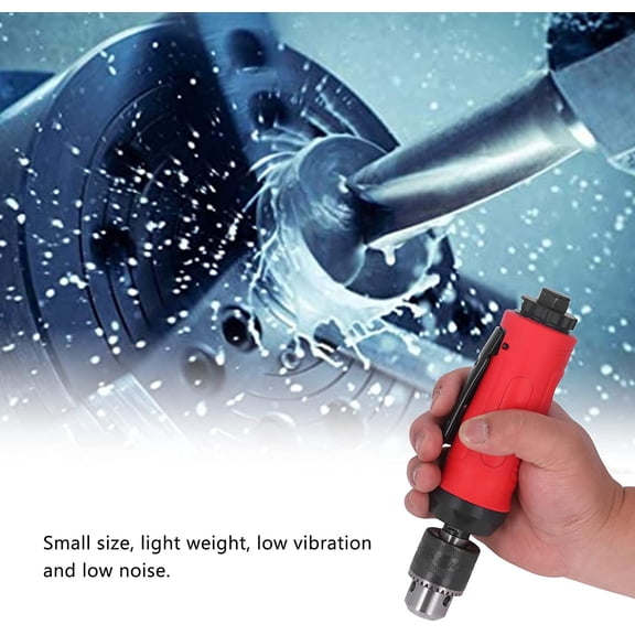 Inline Mini Air Drill with a 3/8 Keyless Chuck, 20000rpm High Speed Straight Pneumatic Drill Set Power Reversible Air Drilling Tool