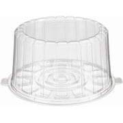 Inline Plastics Essentials 1007CL 7" Cake Container & Lid Combo for a Round Double-Layer Cake, Clear | 100/Case
