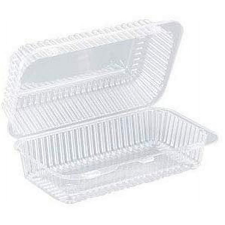 Prep & Savour 8 x 8 x 3 Square Seal Hinged-Lid Clear Plastic