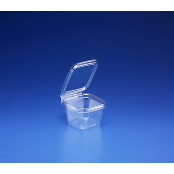 Inline Plastics Safe-T-Fresh 12 oz. Clear Tamper Evident Plastic Grab-and-Go Container with Hinged Lid
