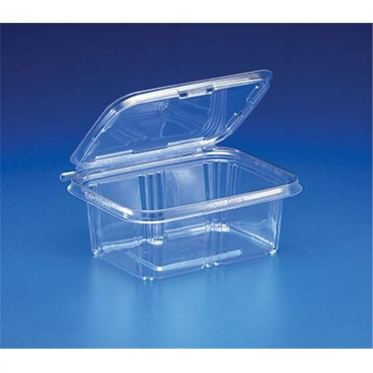 Inline Plastics TS16 Safe-T-Fresh 16 oz Clear Polyethylene Tamper Resistant  Square Hinged Food Container - 240/Case 