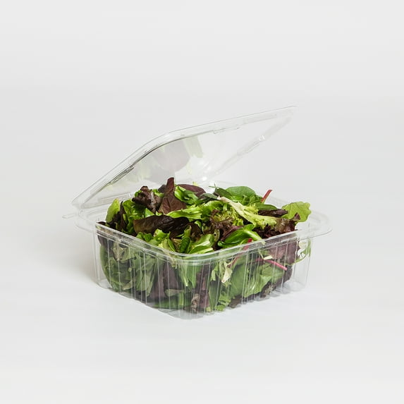 Inline Plastics Safe-T-Fresh Polyethylene Tamper Resistant Square Food Container Clear, 64 oz. | 150/Case