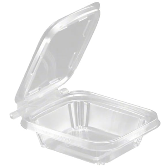 Inline Plastics Safe-T-Fresh Tamper-Proof Hinged Plastic Deli Containers, 8 Oz, Clear, Case Of 240