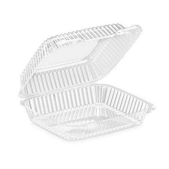 Inline Plastics VPP747A Valu Pack Clear Hinged Container 8.4 Inch x 7.9 Inch x 2.9 Inch High, Pack of 10