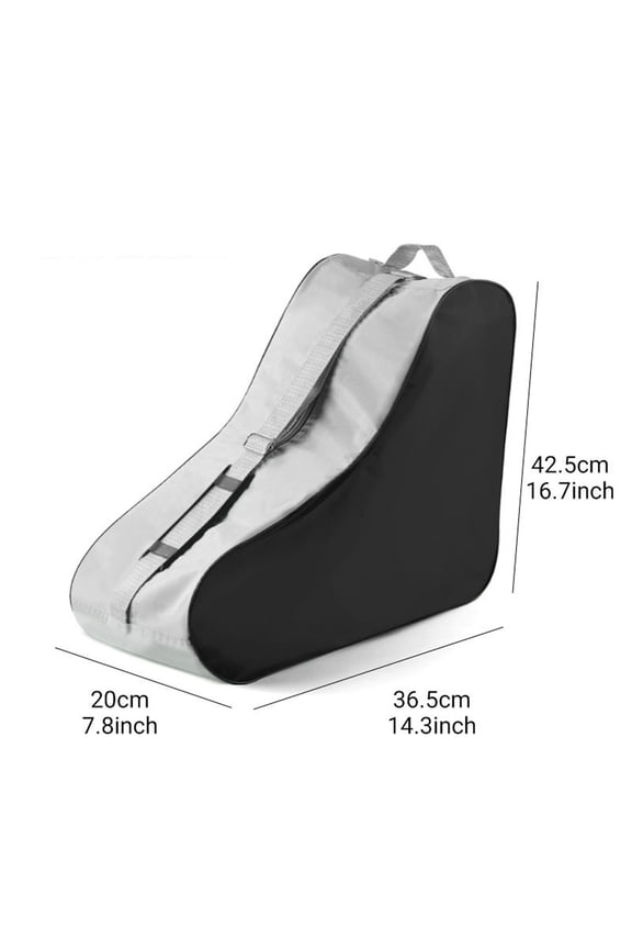 Inline Skate Backpack Large Capacity Roller Skating Carry Bag with Adjustable Shoulder Straps for Ice Skates and Protective Gear Black