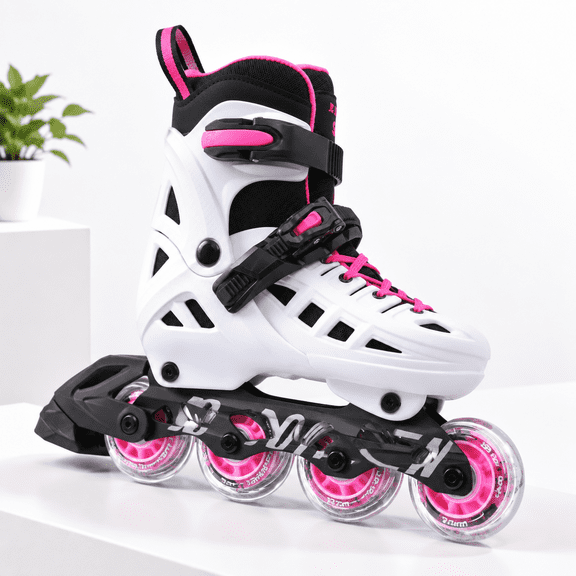 Inline Skates For And 4 Sizes Adjustable Roller With Full Light Up Wheels Women Men Durable Outer Shell 4-12 Adults