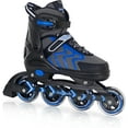 thumbnail image 1 of Inline Skates for Adults Men Women Adjustable Aggressive Durable Roller Blades with Giant Wheels Blue S, 1 of 1