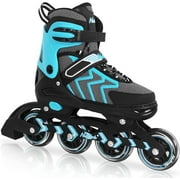 Inline Skates for Adults Men Women Adjustable Aggressive Durable Roller Blades with Giant Wheels Teal L