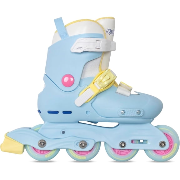 Inline Skates for Girls Kids Teens Boys Age 4-16, 4 Sizes Adjustable Blades Roller for Outdoor Indoor Blue