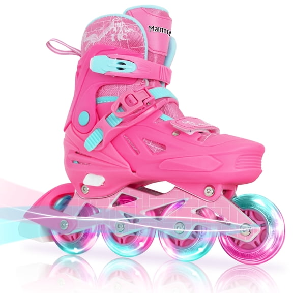 Inline Skates for Kids, 4 Sizes Adjustable Inline Skates with Light up Wheels